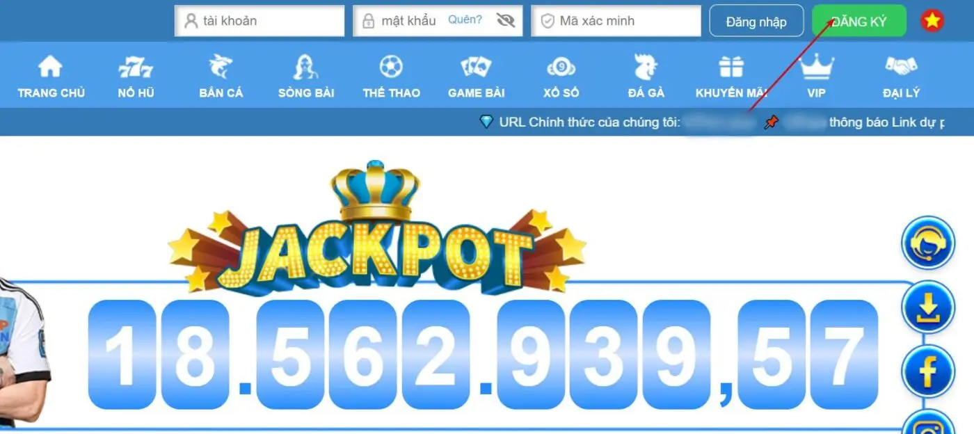 Đăng ký Vin777 - Bước 1