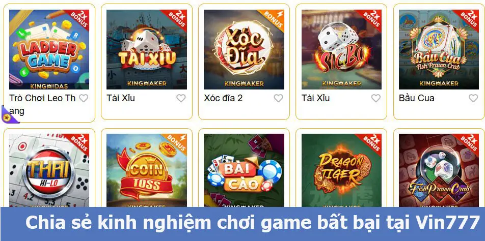Kinh nghiệm chơi game bài Vin777
