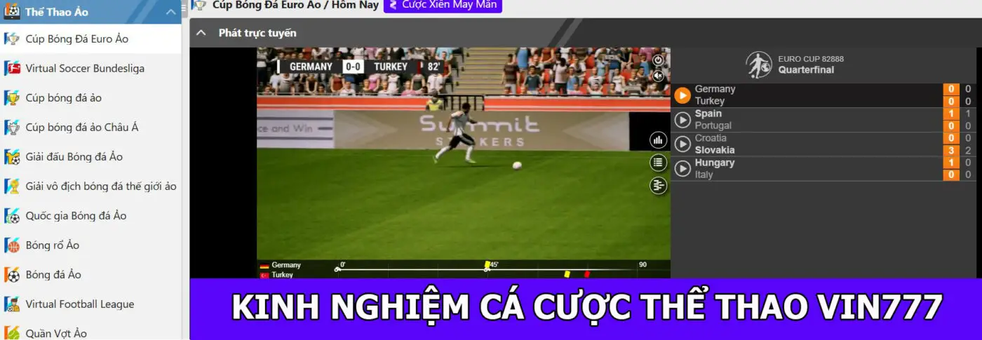 Kinh nghiệm cá cược thể thao vin777