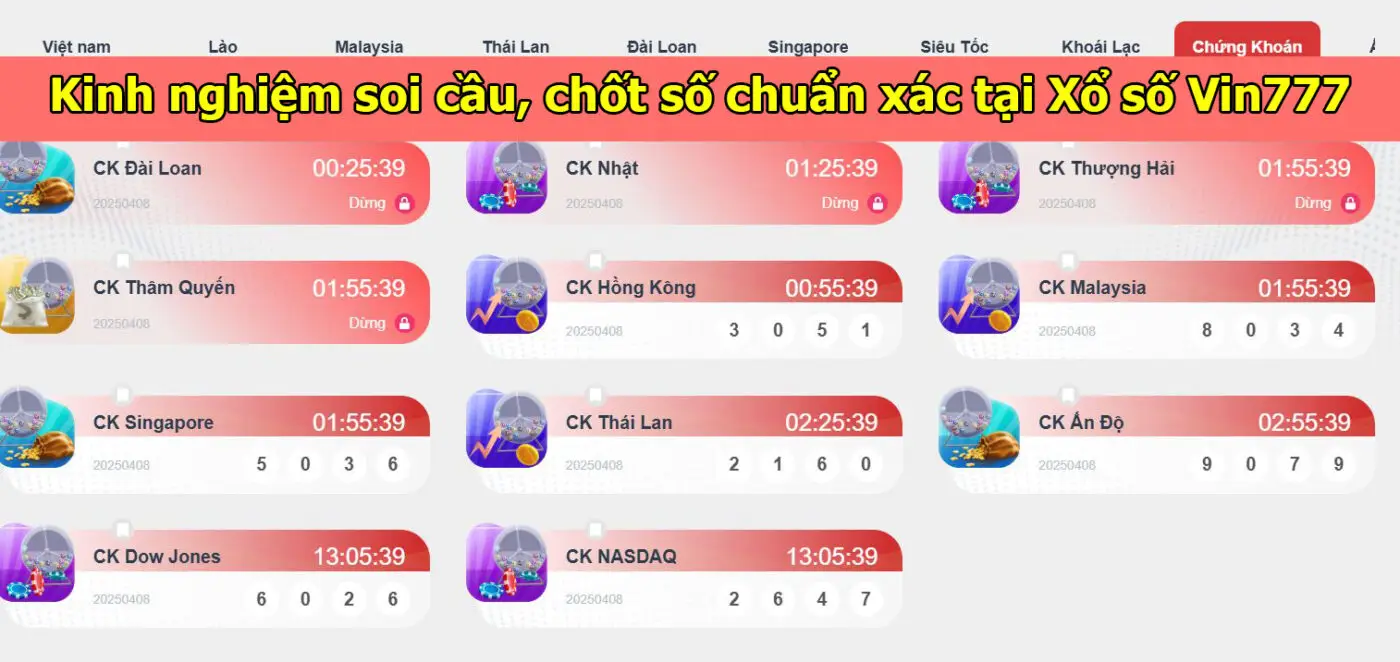 Kinh nghiệm cược xổ số vin777